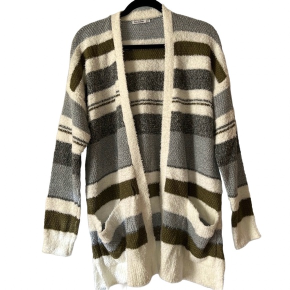 Pink Clover Millicent Striped Open-Front Cardigan - Picture 2 of 9